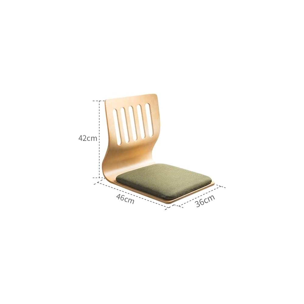 Japanese Legless Floor Chair,Wooden Tatami Meditation Chair Bay Window Lounge Chair Lazy Couch for Reading Tv Watching