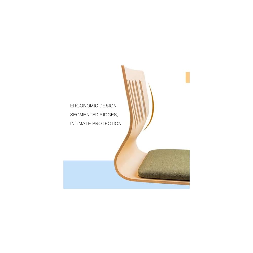 Japanese Legless Floor Chair,Wooden Tatami Meditation Chair Bay Window Lounge Chair Lazy Couch for Reading Tv Watching