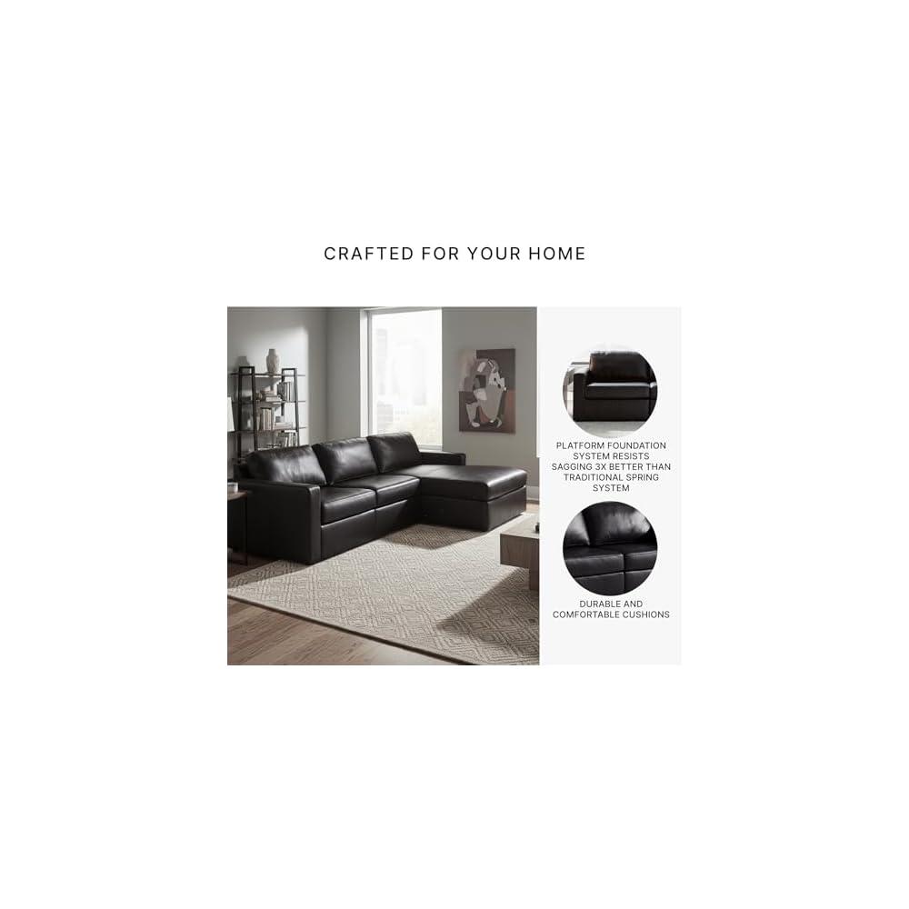 Signature Design by Ashley 3-Piece Modular Leather Sectional Couch, Black