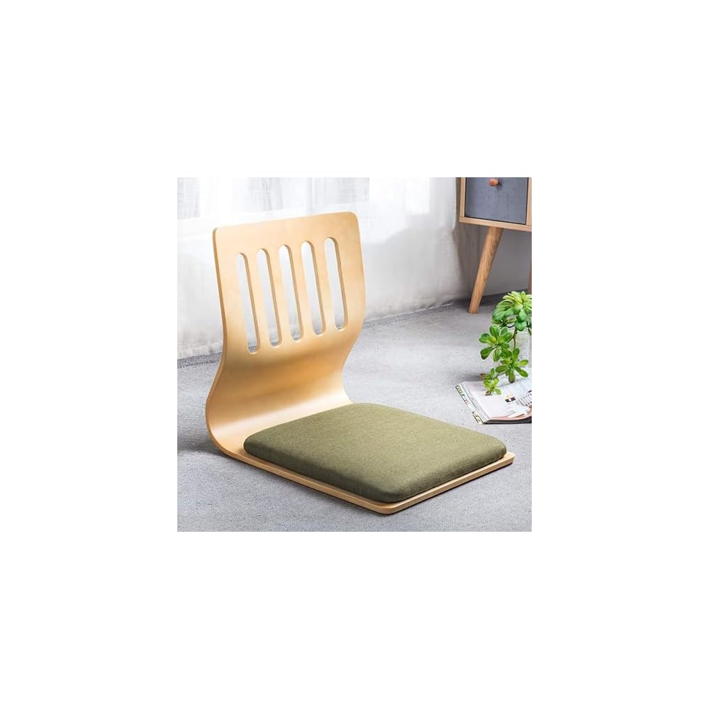 Japanese Legless Floor Chair,Wooden Tatami Meditation Chair Bay Window Lounge Chair Lazy Couch for Reading Tv Watching