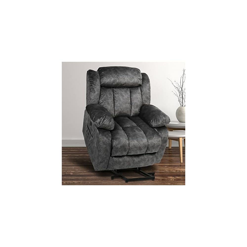 Living Room Chairs Elderly USB Electric Power Lift Recliner Chair Heat Vibration Massage w/Remote