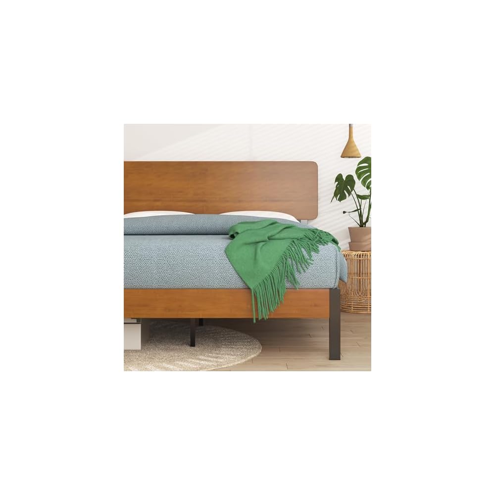 ZINUS Olivia Metal and Wood Platform Bed Frame / No Box Spring Needed / Wood Slat Support / Easy Assembly, Full