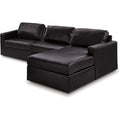 Signature Design by Ashley 3-Piece Modular Leather Sectional Couch, Black