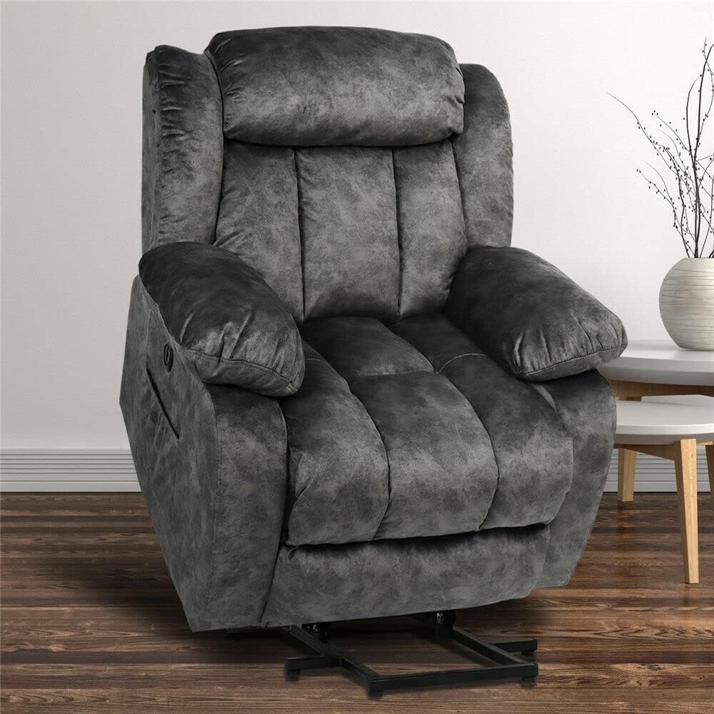 Living Room Chairs Elderly USB Electric Power Lift Recliner Chair Heat Vibration Massage w/Remote